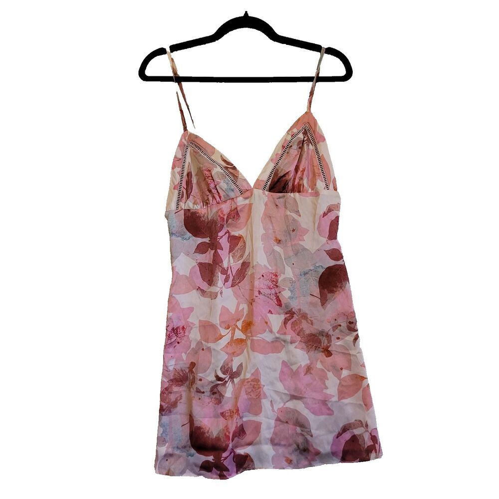 Midnight Bakery Nighty Small Pink Satin Babydoll Coquette Feminine V-neck